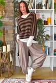 Stripe Boucle Slouch Knit Conker & Earth